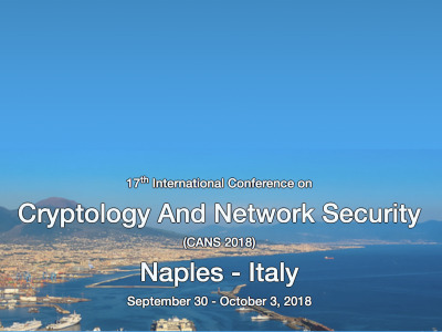 17th International Conference On Cryptology And Network Security (CANS 2018)