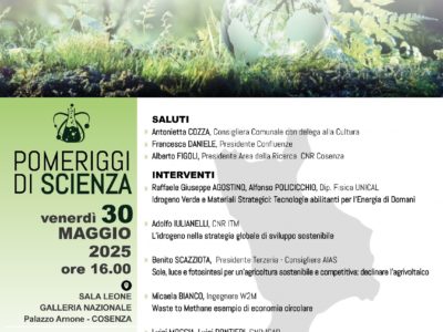 “Pomeriggi Di Scienza” – Energie Intelligenti: Scienza E Innovazione Per Un Futuro Sostenibile