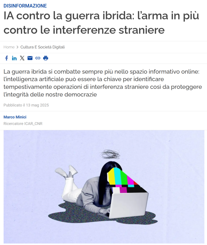 Articolo: IA contro la guerra ibrida: l’arma in più contro le interferenze straniere