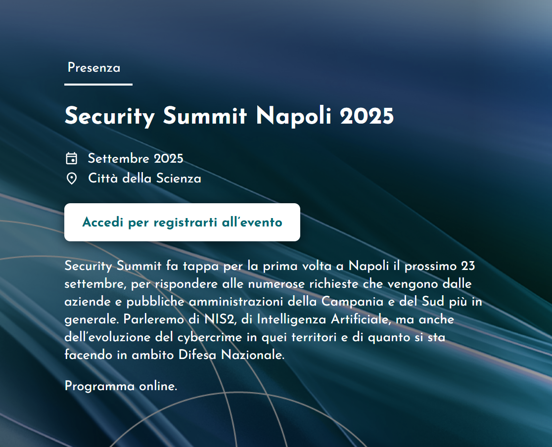 Security Summit Napoli 2025